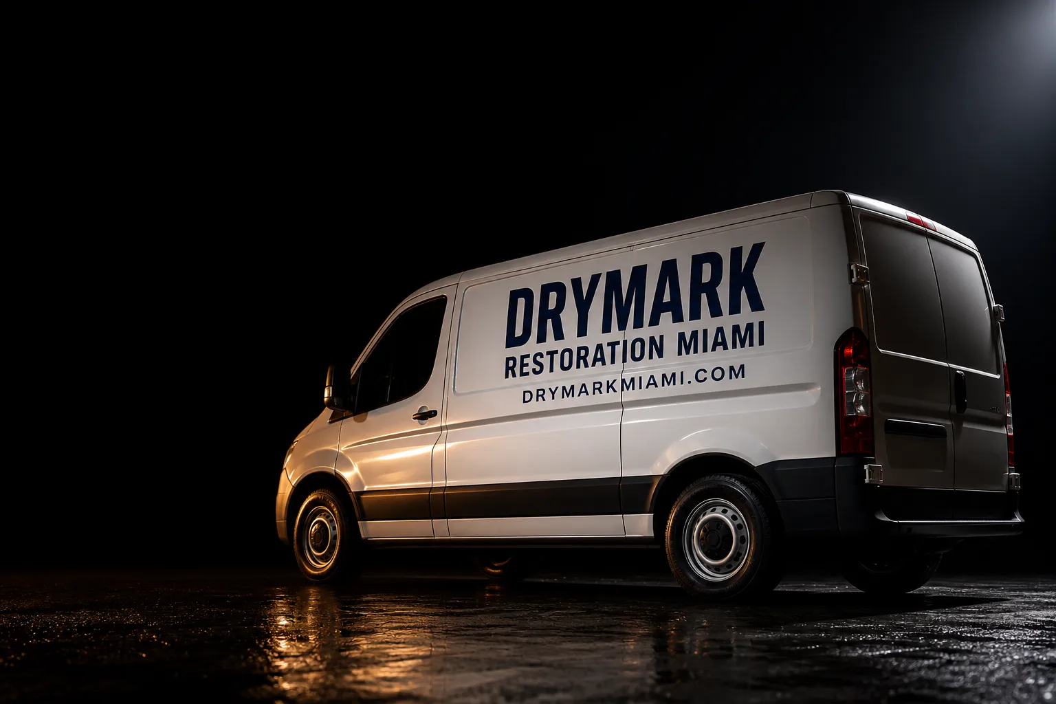 DryMark Restoration Miami damage restoration service vehicle and crew in Miami, FL
